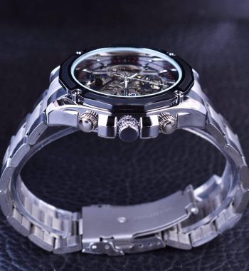 นาฬิกาข้อมือ Forsining สายสแตนเลสเงิน รุ่น GMT982