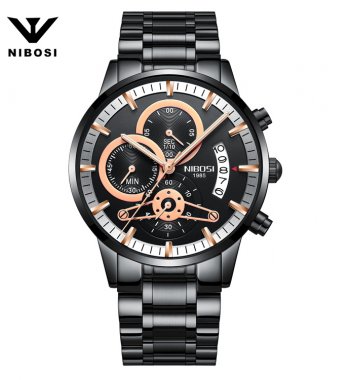 นาฬิกาข้อมือ Nibosi สายสแตนเลส ระบบ Quartz รุ่น S2309