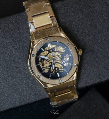 นาฬิกาข้อมือ Forsining สายสแตนเลสทอง รุ่น GMT1065